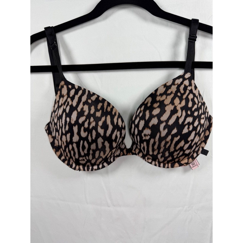 Victoria's Secret Leopard Animal Print Push-Up Bra‎ 32DD Tan Black 406471-NDW